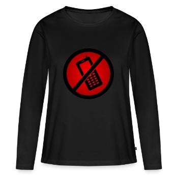 les interdictions de téléphone portable :) - T-shirt manches longues Premium bio Femme - noir - Devant - Julia (174cm)