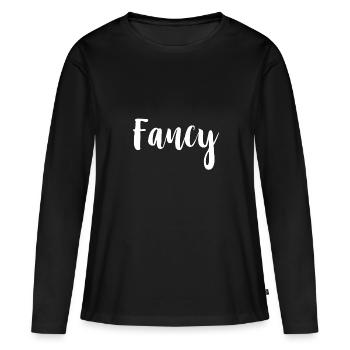 blanc Fantaisie - T-shirt manches longues Premium bio Femme - noir - Devant - Julia (174cm)