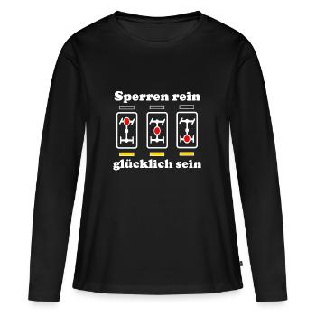 Differentialsperre rein glücklich sein Allrad - Frauen Premium Bio Langarmshirt - Schwarz - Vorne - Julia (174cm)