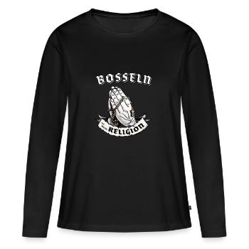 Boßeln Religion - Geschenk - Frauen Premium Bio Langarmshirt - Schwarz - Vorne - Julia (174cm)