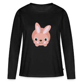 süßes rosa Häschen - Women's Premium Organic Long Sleeve Shirt - black - Front - Julia (174cm)