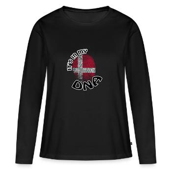 Geschenk Its in my dna dns roots Daenemark - Frauen Premium Bio Langarmshirt - Schwarz - Vorne - Julia (174cm)