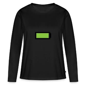 Full battery - T-shirt manches longues Premium bio Femme - noir - Devant - Julia (174cm)