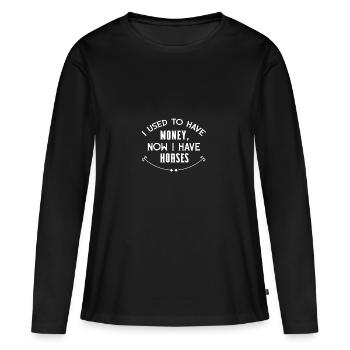 I used to have money white - T-shirt manches longues Premium bio Femme - noir - Devant - Julia (174cm)