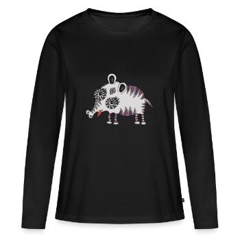 petit monstre - T-shirt manches longues Premium bio Femme - noir - Devant - Julia (174cm)