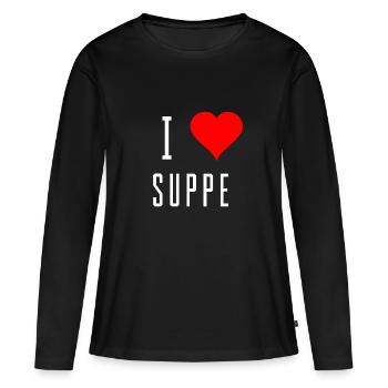 J'adore la soupe amant soupe idée cadeau - T-shirt manches longues Premium bio Femme - noir - Devant - Julia (174cm)