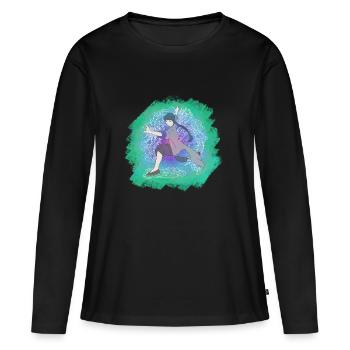 Dragen fille kungfu - T-shirt manches longues Premium bio Femme - noir - Devant - Julia (174cm)
