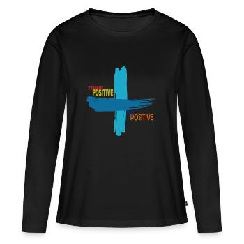 Optimismus - Frauen Premium Bio Langarmshirt - Schwarz - Vorne - Julia (174cm)