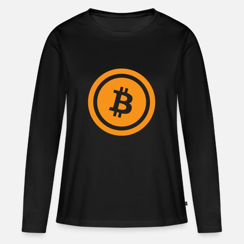 bitcoin - Frauen Premium Bio Langarmshirt - Schwarz