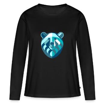 Gardez abstrait blanc bleu - T-shirt manches longues Premium bio Femme - noir - Devant - Julia (174cm)