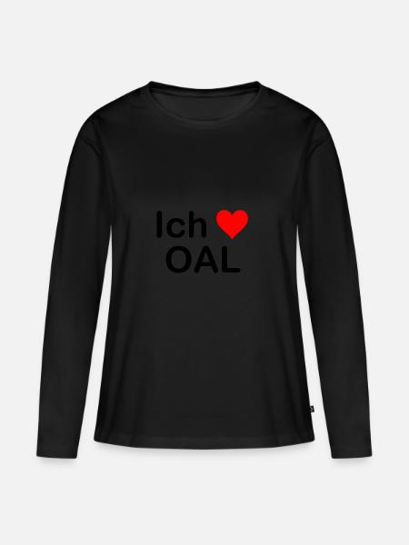 Ich liebe OAL - Ostallgäu | Heimat | Geschenk - Frauen Premium Bio Langarmshirt - Schwarz