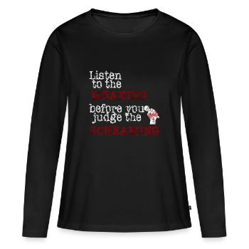Ecoute le sens Metalcore idée cadeau - T-shirt manches longues Premium bio Femme - noir - Devant - Julia (174cm)