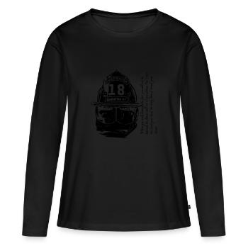 pompier usa - T-shirt manches longues Premium bio Femme - noir - Devant - Julia (174cm)