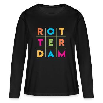 Rotterdam - Netherlands - Holland - Randstad - Women's Premium Organic Long Sleeve Shirt - black - Front - Julia (174cm)
