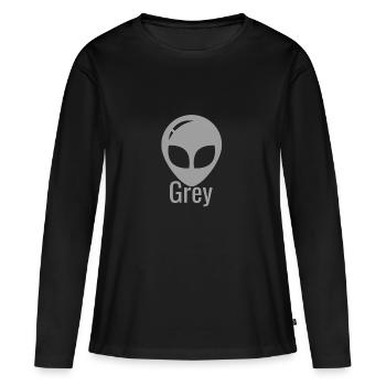 Gray - Women's Premium Organic Long Sleeve Shirt - black - Front - Julia (174cm)