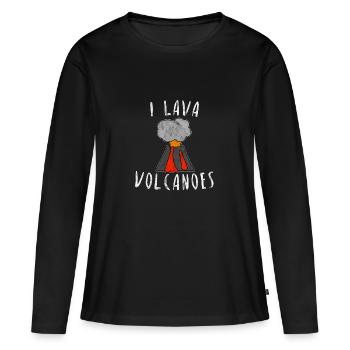J'adore la nature des volcans volcan idée cadeau - T-shirt manches longues Premium bio Femme - noir - Devant - Julia (174cm)