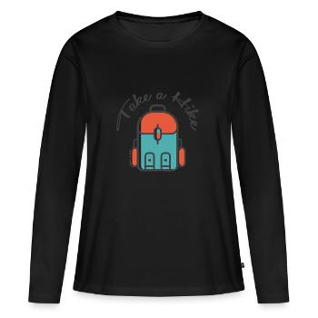 faire une randonnée - T-shirt manches longues Premium bio Femme - noir - Devant - Julia (174cm)
