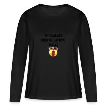 Pourquoi Abs - T-shirt manches longues Premium bio Femme - noir - Devant - Julia (174cm)