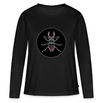 lucane - Nature - T-shirt manches longues Premium bio Femme - noir - Devant - Julia (174cm)