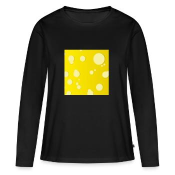 Cheese square - Women's Premium Organic Long Sleeve Shirt - black - Front - Julia (174cm)