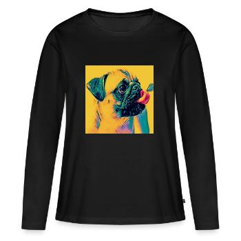 Pop Art - T-shirt manches longues Premium bio Femme - noir - Devant - Julia (174cm)