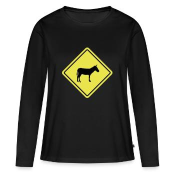 Esel Sign - Frauen Premium Bio Langarmshirt - Schwarz - Vorne - Julia (174cm)
