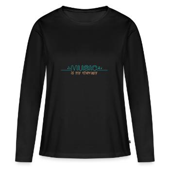 music is my therapy - Music is my therapy - Women's Premium Organic Long Sleeve Shirt - black - Front - Julia (174cm)