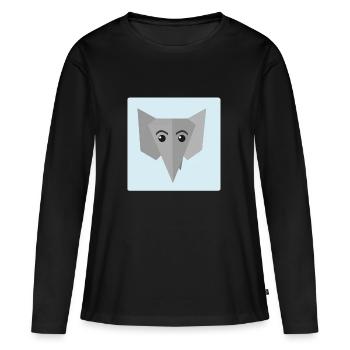 Elephant Doodle - T-shirt manches longues Premium bio Femme - noir - Devant - Julia (174cm)
