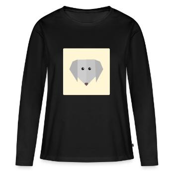 idée cadeau chien Doodle - T-shirt manches longues Premium bio Femme - noir - Devant - Julia (174cm)