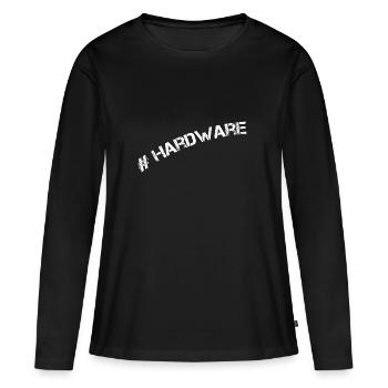 #Hardware Geschenkidee für echte Gamer!!! - Frauen Premium Bio Langarmshirt - Schwarz - Vorne - Julia (174cm)