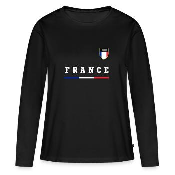 France France armoiries drapeau drapeau idée cadeau - T-shirt manches longues Premium bio Femme - noir - Devant - Julia (174cm)
