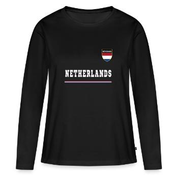 Pays-Bas Pays-Bas Hollande Drapeau néerlandais Drapeau - T-shirt manches longues Premium bio Femme - noir - Devant - Julia (174cm)