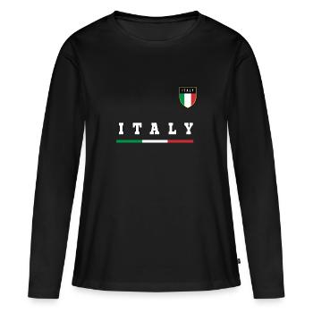 Italie Italie Italie flag armoiries idée de cadeau - T-shirt manches longues Premium bio Femme - noir - Devant - Julia (174cm)