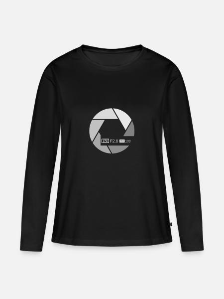 Camera Settings - Frauen Premium Bio Langarmshirt - Schwarz