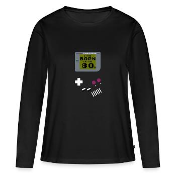 Ich wurde in den 80ern geboren - Frauen Premium Bio Langarmshirt - Schwarz - Vorne - Julia (174cm)