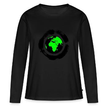 terre verte - T-shirt manches longues Premium bio Femme - noir - Devant - Julia (174cm)