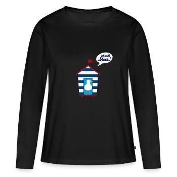 Je veux la mer - T-shirt manches longues Premium bio Femme - noir - Devant - Julia (174cm)