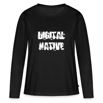 NATIVE NUMÉRIQUE - T-shirt manches longues Premium bio Femme - noir - Devant - Julia (174cm)