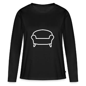 Couch Sofa Geschenk idee - Frauen Premium Bio Langarmshirt - Schwarz - Vorne - Julia (174cm)