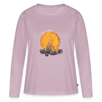 Around the campfire - Frauen Premium Bio Langarmshirt - Altrosa - Vorne - Julia (174cm)