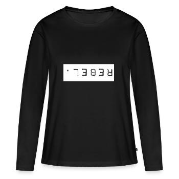 Statement shirt, rebel! - Women's Premium Organic Long Sleeve Shirt - black - Front - Julia (174cm)