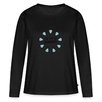 Les diamants sont mon enfant de mandala, T-shirt - T-shirt manches longues Premium bio Femme - noir - Devant - Julia (174cm)
