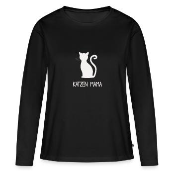 Chat Chemise - Chats Maman - T-shirt manches longues Premium bio Femme - noir - Devant - Julia (174cm)