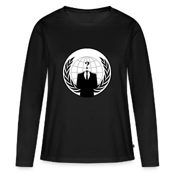 Anonymous - Frauen Premium Bio Langarmshirt - Schwarz - Vorne - Julia (174cm)