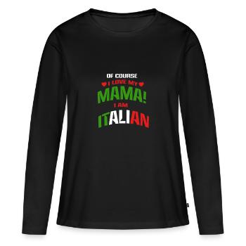 Accent italien italien Maman italienne - T-shirt manches longues Premium bio Femme - noir - Devant - Julia (174cm)