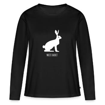 Lapin blanc, lièvre des neiges, fable - T-shirt manches longues Premium bio Femme - noir - Devant - Julia (174cm)