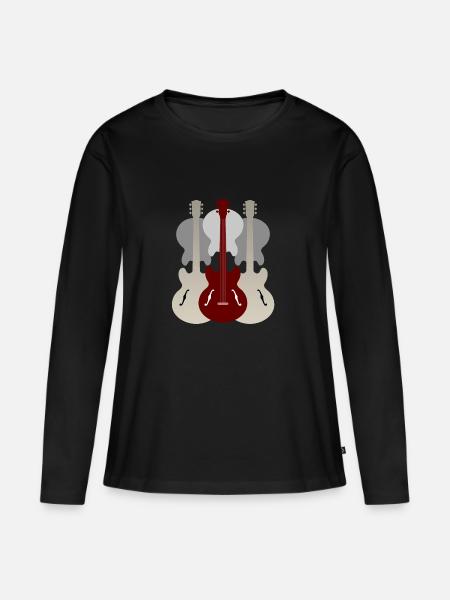 Gitarren Gibson ES 335 - Frauen Premium Bio Langarmshirt - Schwarz