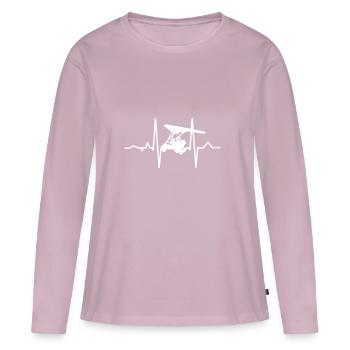 Hang gliding Lifeline Heartbeats - Frauen Premium Bio Langarmshirt - Altrosa - Vorne - Julia (174cm)