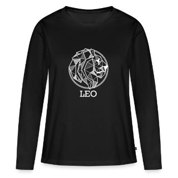 Zodiac Leo cadeau géométrique leo astro - T-shirt manches longues Premium bio Femme - noir - Devant - Julia (174cm)