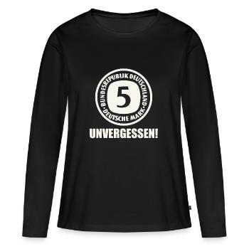 5 Deutsche Mark DM D-Mark Vergangenheit - Frauen Premium Bio Langarmshirt - Schwarz - Vorne - Julia (174cm)